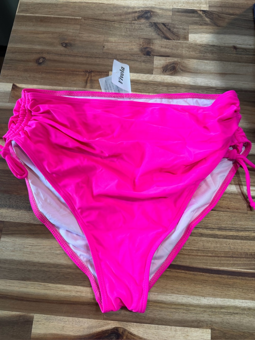 High-Waist Women's Swim Bottoms - Hot Pink